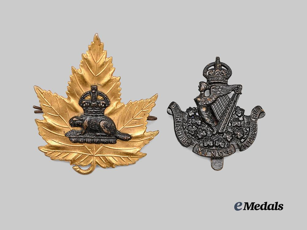 canada._a_king’s_crown_police_helmet_beaver_badge_and_irish_king’s_liverpool_cap_badge_e_medals__c7328_3