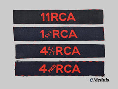Canada, Commonwealth. A Lot of Four RCA Regimental Insignias