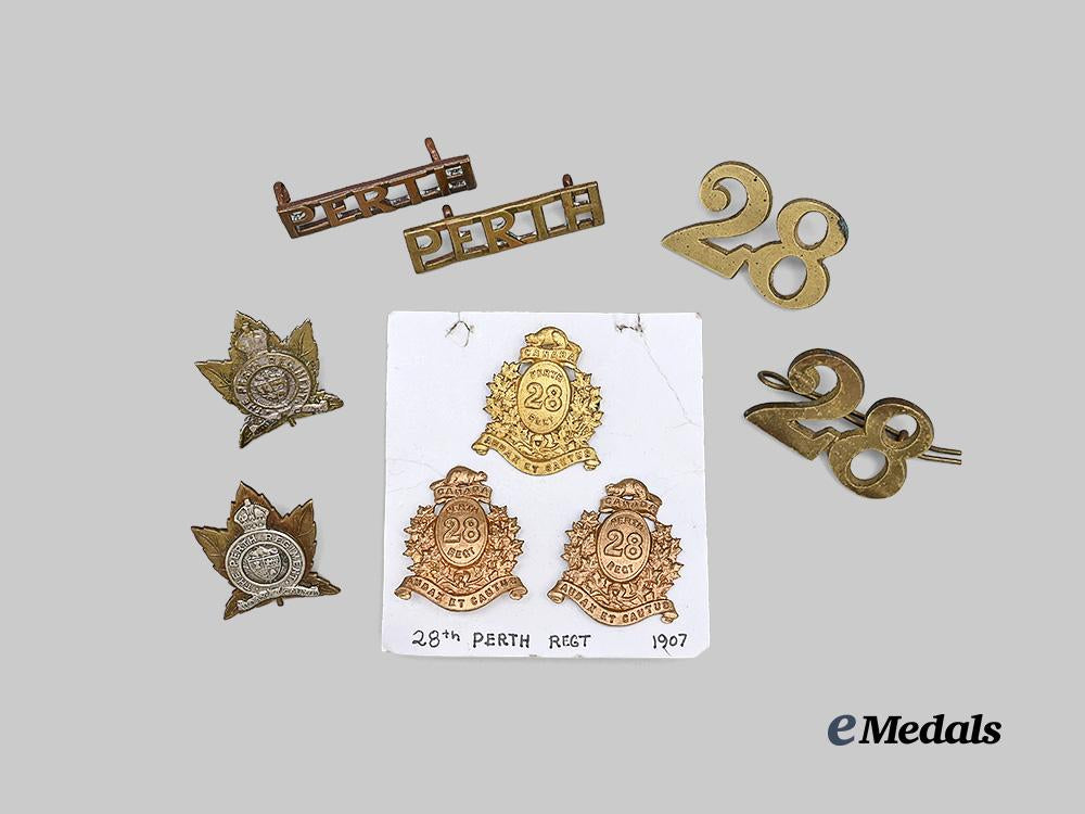 canada,_dominion._a_lot_of28th_perth_militia_badges_e_medals__c7382_2