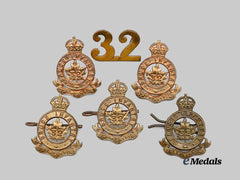 Canada. A Lot of Pre First War 32nd Bruce Infantry Regiment Insignia