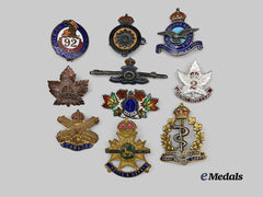 Canada, Commonwealth. A Lot of Ten Second War Pins