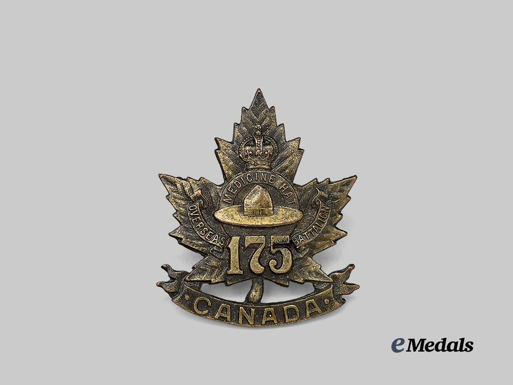 canada,_c_e_f._a175th_infantry_battalion"_medicine_hat_battalion"_cap_badge,_type_i_i_with"_overseas175_battalion"_e_medals__c7409_2