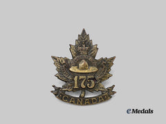 Canada, CEF. A 175th Infantry Battalion "Medicine Hat Battalion" Cap Badge, Type II with "Overseas 175 Battalion"
