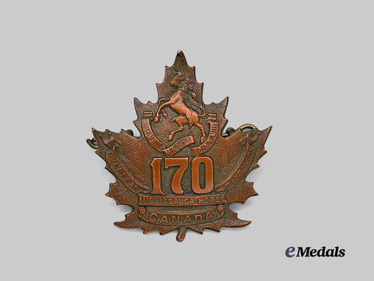 canada,_c_e_f._a170th_infantry_battalion"_mississauga_horse"_cap_badge,_type_i_with"_in_malus_cornu"_e_medals__c7419_2