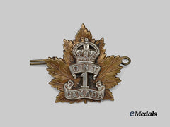 Canada, CEF. A 1st Infantry Battalion "Ontario Regiment" Cap Badge, by Hicks & Sons