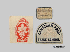 Canada, Commonwealth. A Lot of Patches and Aromatic Ammonia War Emergency Tin