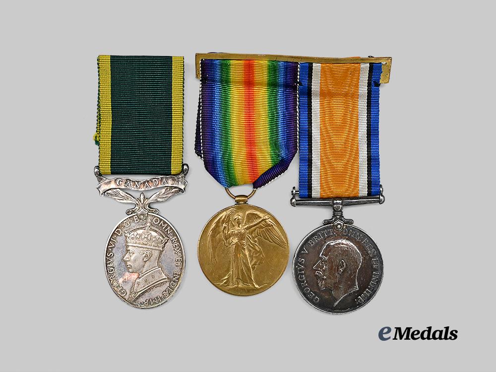 canada,_c_e_f._a_pair_of_first_war_medals_and_an_efficiency_medal_to_pte._arnoldi,4th_canadian_infantry_e_medals__c7436_2