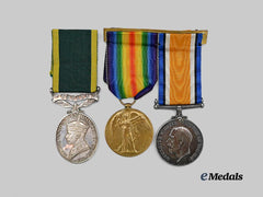 Canada, CEF. A Pair of First War Medals and an Efficiency Medal to Pte. Arnoldi, 4th Canadian Infantry