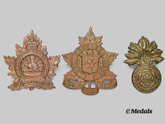 Canada, Commonwealth. A Lot of Three First and Second War Cap Badges