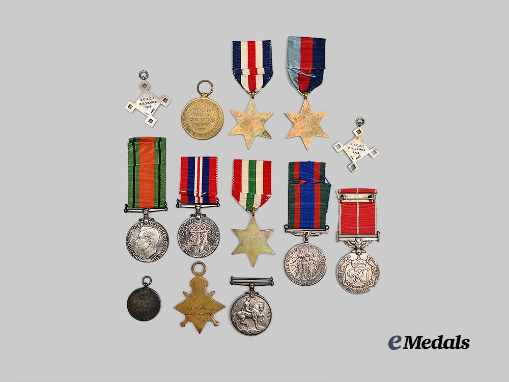 canada._a_first_and_second_war_service_group_to_father_and_son,_robert_warner,_british_red_cross_and_reginald_warner,_provost_company_e_medals__c7466_7