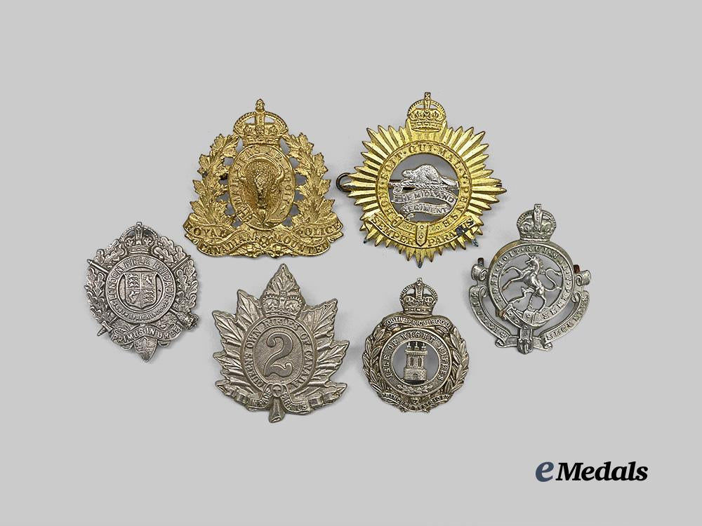 canada,_commonwealth._a_lot_of_six_cap_badges_e_medals__c7483_2