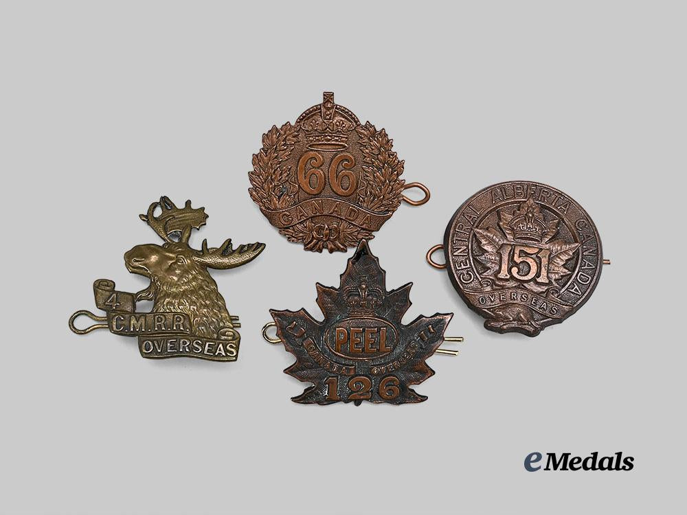 canada,_c_e_f._a_lot_of_four_cap_badges_e_medals__c7518_2