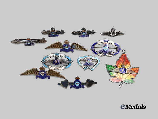 canada,_commonwealth._a_lot_of_sterling_silver_r_c_a_f_sweetheart_badges_e_medals__c7519_2