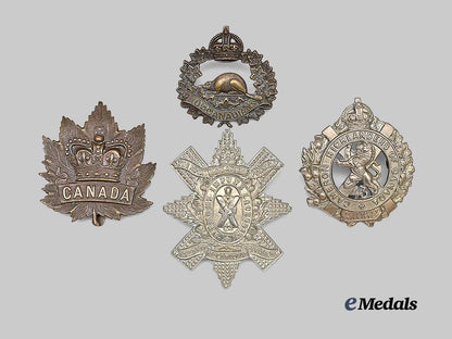 canada,_c_e_f._a_lot_of_four_cap_and_glengarry_badges_e_medals__c7534_2