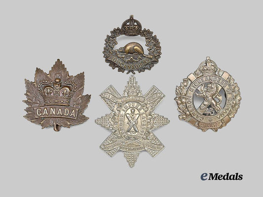 canada,_c_e_f._a_lot_of_four_cap_and_glengarry_badges_e_medals__c7534_2