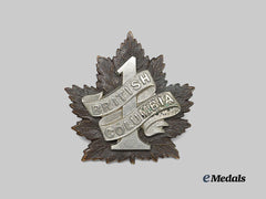 Canada, CEF. A 7th Infantry Battalion "1st British Columbia Regiment" Cap Badge, by Hicks & Sons