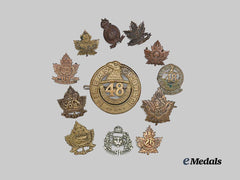 Canada, CEF. A Lot of Cap & Collar Badges