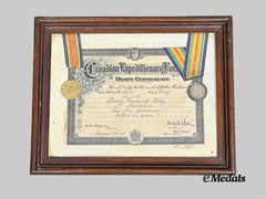 Canada, CEF. A First War Pair and Death Certificate to Private Frederick Pelky