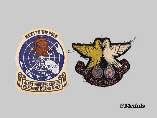 canada,_commonwealth._an_alert_wireless_station_patch_and_an_r_c_a_f_no.5_clinton_u_s_a_a_f_patch_e_medals__c7610_2