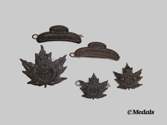 canada,_c_e_f._a_set_of147th_overseas_battalion_badges_e_medals__c7659_2