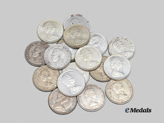 Canada, Commonwealth. A Lot of 17 Silver Dollar Coins