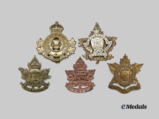 canada,_c_e_f._a_lot_of_five_cap_badges_e_medals__c7755_2