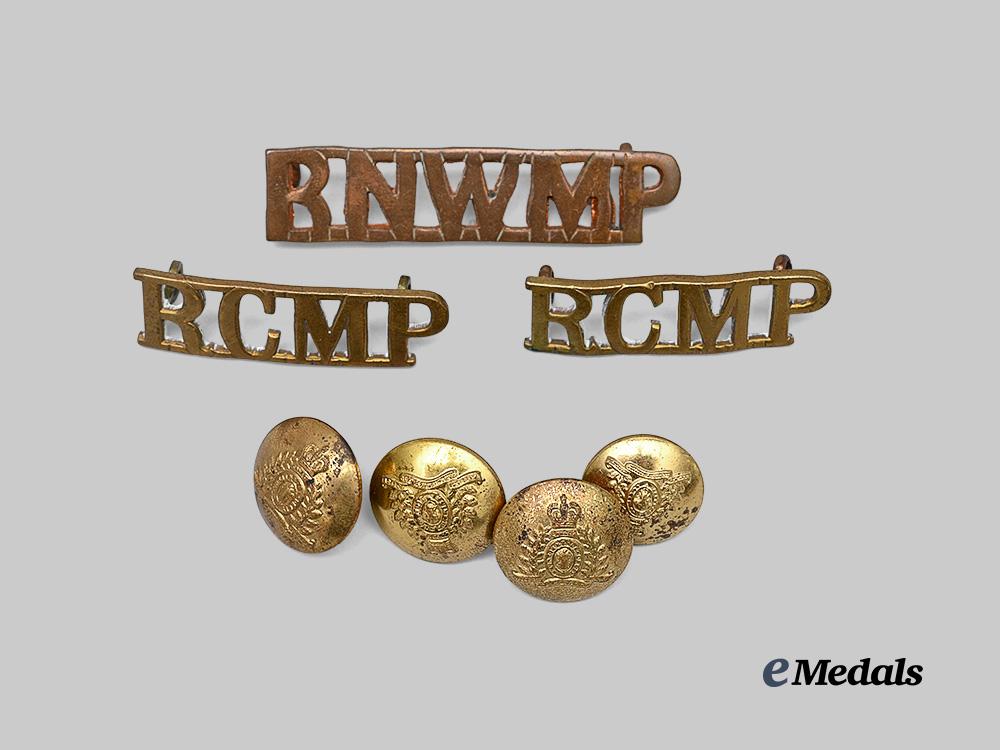 canada,_commonwealth._a_lot_of_royal_canadian_mounted_police_shoulder_titles_and_buttons_e_medals__c7765_2