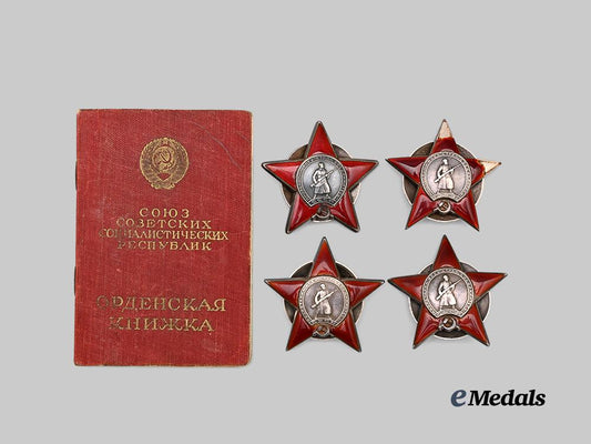 russia,_soviet_union._a_lot_of_four_orders_of_the_red_star,_with_award_booklet,_to_a_single_recipient_e_medals__e_u23835_2
