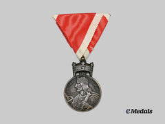 Croatia, Independent State. An Order of the Crown of King Zvonimir, Silver Medal, Military Issue by Braća Knaus