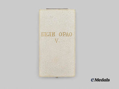 Serbia, Kingdom. An Order of the White Eagle, V Class Case, by Huguenin