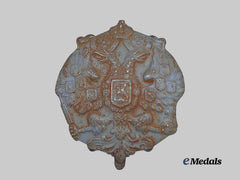 Russia, Empire. French Adrian Helmet Plate with Imperial Coat of Arms