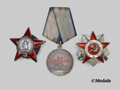 Russia, Soviet Union. A Mixed Lot of Decorations for Military Merit