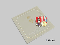 Serbia, Kingdom. A Medal Bar of Karageorge and Gold Commemorative Medal Belonging to Tsar Ferdinand I of Bulgaria