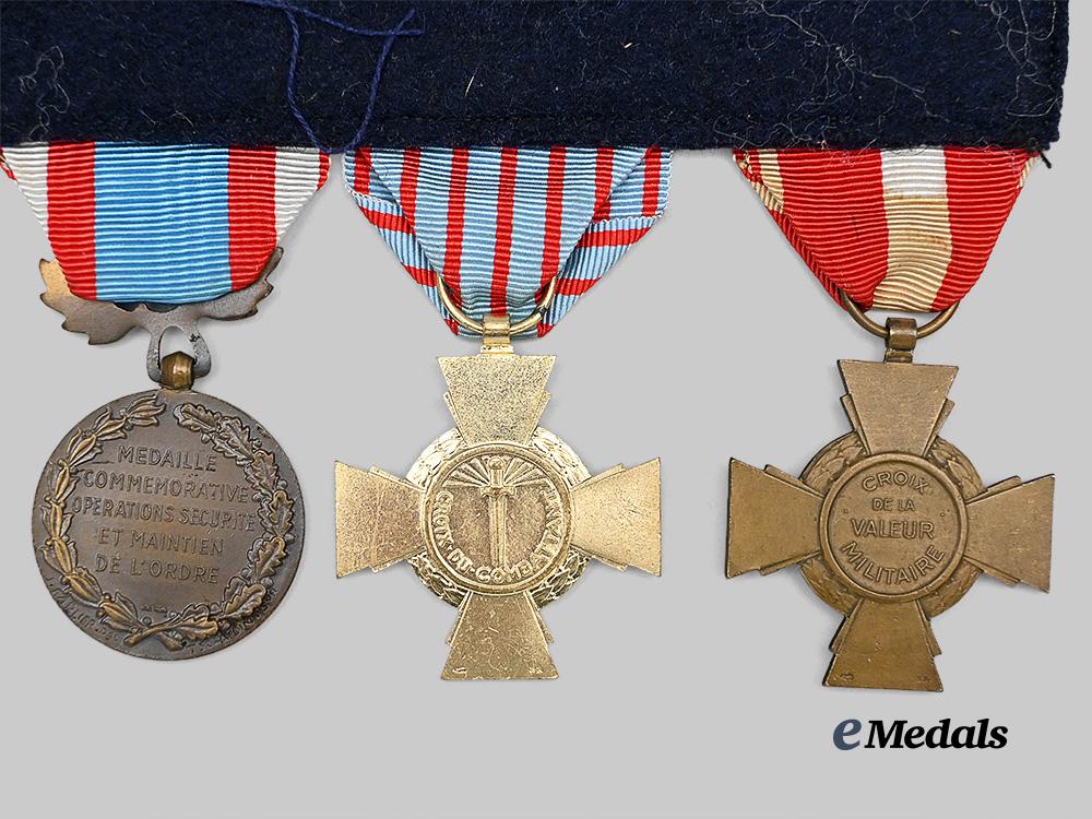 french,_republic._a_military_valour_medal_bar_of_three_decorations,_c.1960_e_medals__e_u24525_5