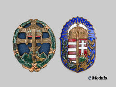 Hungary, Kingdom. Two Hungarian Badges