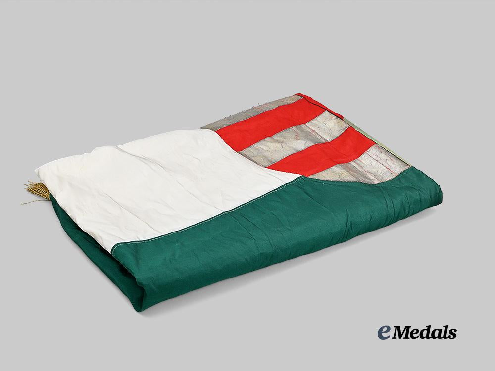 hungary,_kingdom._a_large,_double_sided_patriotic_flag,_c.1935_e_medals__e_u24551_4