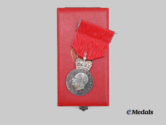 Denmark, Kingdom. The King’s Commemorative Medal, II Class with Crown, in Case