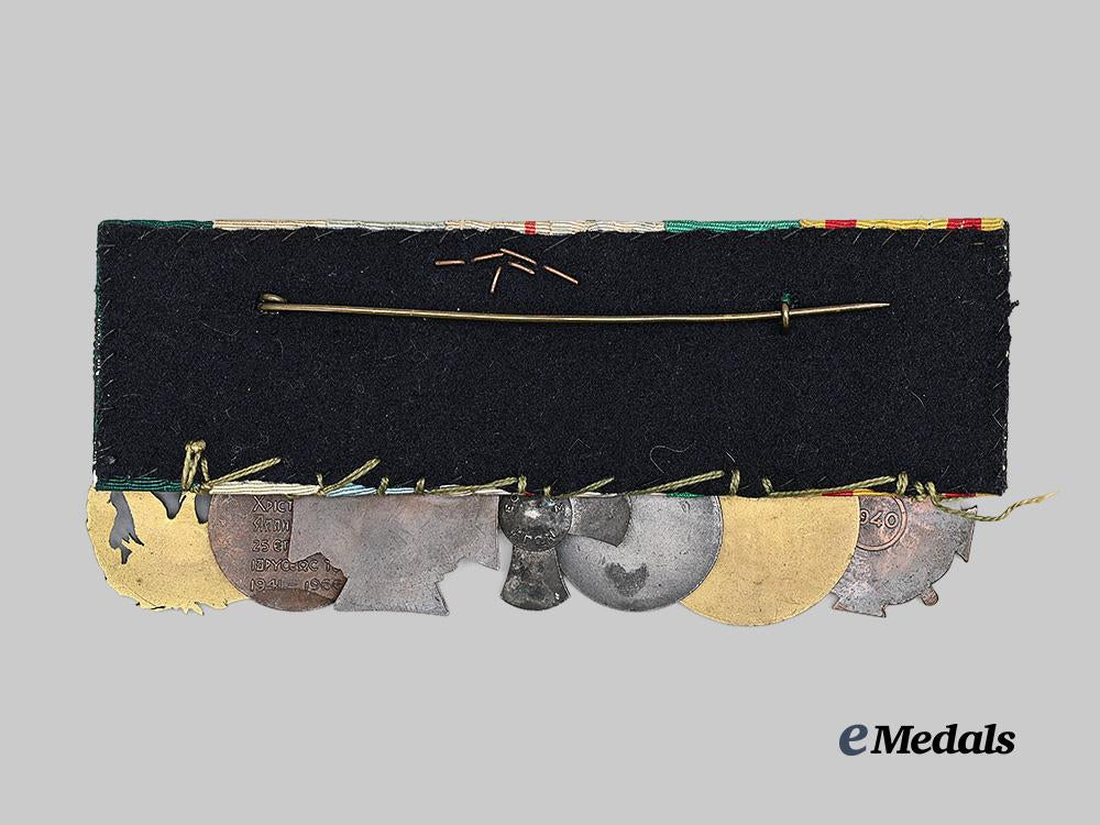 greece,_kingdom._a_seven-_piece_greek_distinguished_service_and_red_cross_medal_bar,_c.1948_e_medals__e_u24659_6