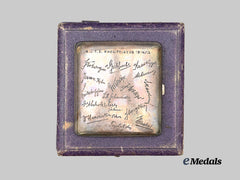 Austria, Imperial. A First War Signed Silver Cigarette Case, 6. Infanterie-Truppendivision, Kommando Feld 2, in Case
