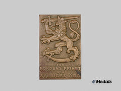 Sweden, Kingdom. A Volunteer Corps for Finland Service Commemorative Plaque 1940