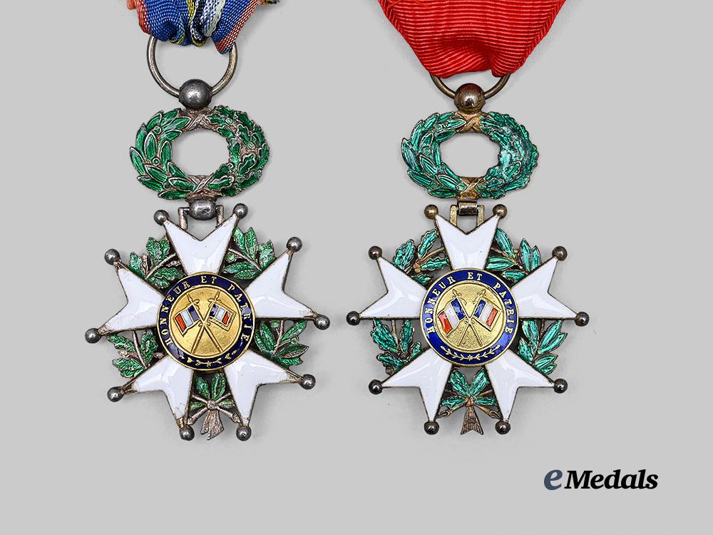 france,_i_i_i_republic._an_order_of_the_legion_of_honour,_officer’s_cross_and_knight_to_romanian_diplomat_george_stoicescue,_stationed_in_japan,1930s_e_medals__e_u25083_10