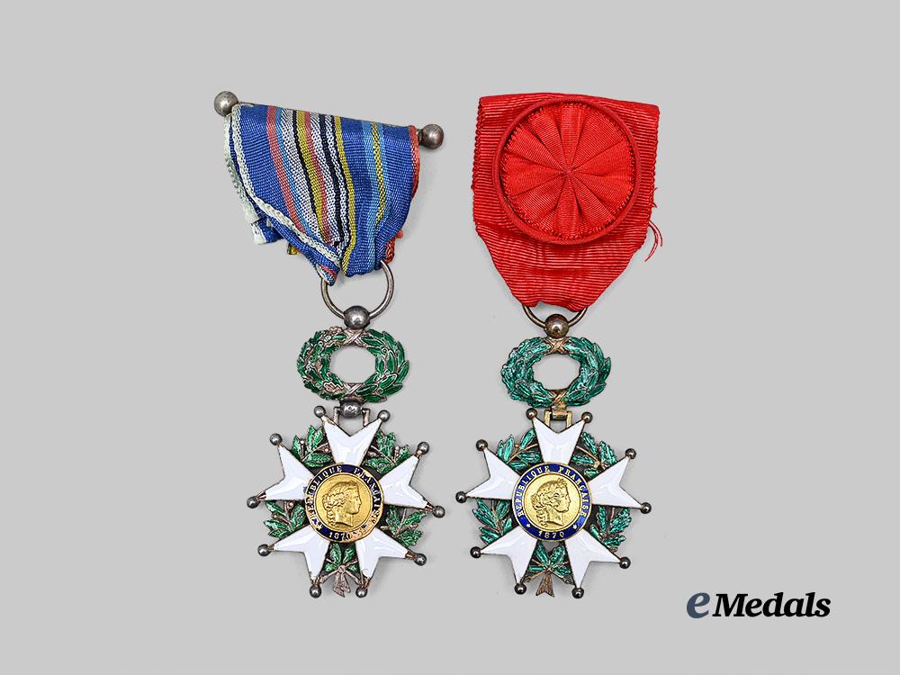 france,_i_i_i_republic._an_order_of_the_legion_of_honour,_officer’s_cross_and_knight_to_romanian_diplomat_george_stoicescue,_stationed_in_japan,1930s_e_medals__e_u25083_7