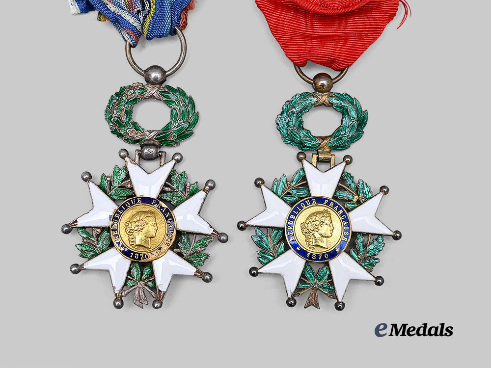 france,_i_i_i_republic._an_order_of_the_legion_of_honour,_officer’s_cross_and_knight_to_romanian_diplomat_george_stoicescue,_stationed_in_japan,1930s_e_medals__e_u25083_8