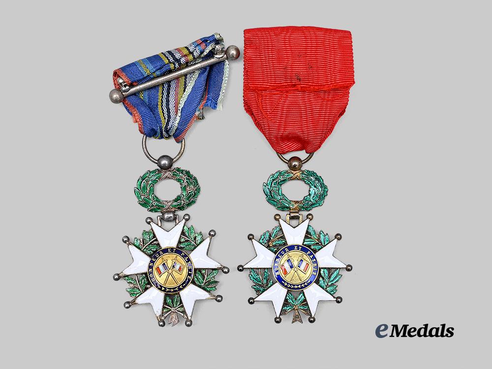 france,_i_i_i_republic._an_order_of_the_legion_of_honour,_officer’s_cross_and_knight_to_romanian_diplomat_george_stoicescue,_stationed_in_japan,1930s_e_medals__e_u25083_9