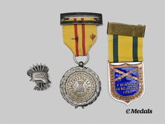 Spain, Spanish State. Two Commemorative Civil War Medals and Blue Division Member’s Badge