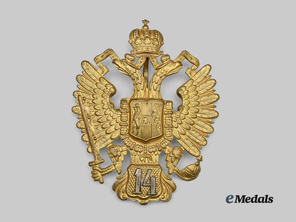 austria,_imperial._an_officer’s_helmet_plate,14th_infantry_e_medals__e_u25306_2