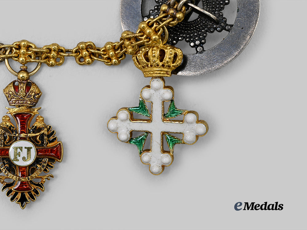 austria,_imperial._a_miniature_chain_with_an_italian_st._maurice&_st._lazarus_and_order_of_franz_joseph,_in_gold,_c.1900_e_medals__e_u25336_3