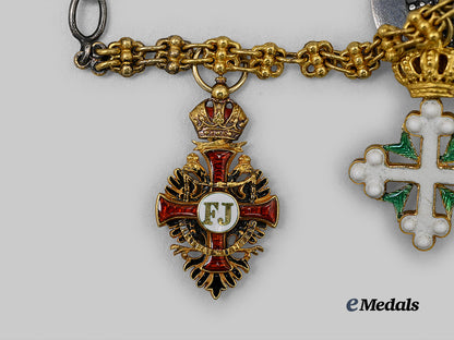 austria,_imperial._a_miniature_chain_with_an_italian_st._maurice&_st._lazarus_and_order_of_franz_joseph,_in_gold,_c.1900_e_medals__e_u25336_4
