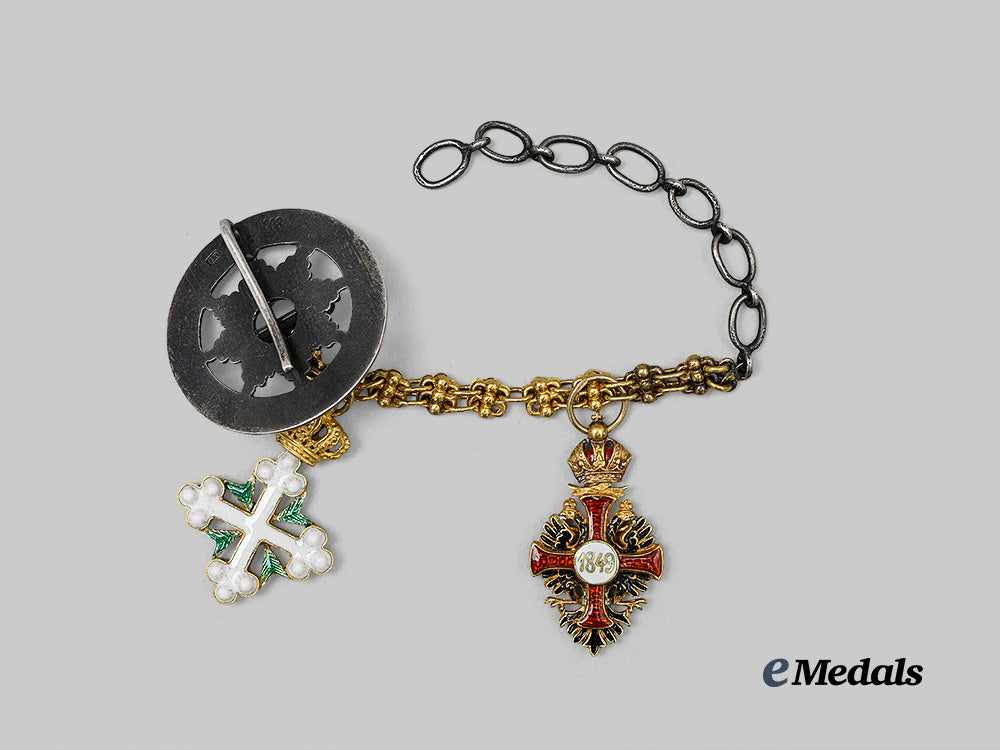 austria,_imperial._a_miniature_chain_with_an_italian_st._maurice&_st._lazarus_and_order_of_franz_joseph,_in_gold,_c.1900_e_medals__e_u25336_5