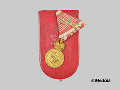 Austria, Imperial. A Military Merit Medal, Bronze Grade With Swords and Case, By Zimbler